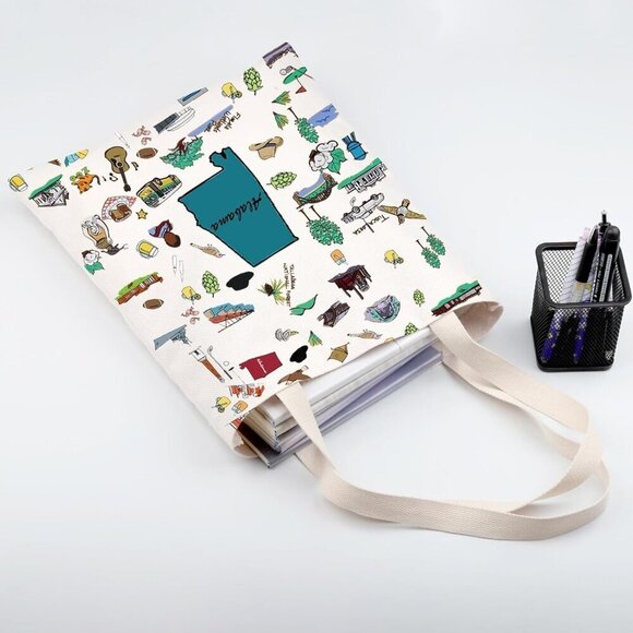 Alabama Travel Tote Bag Canvas Souvenir Vacation Gift Women's Shopping - Picture 3 of 7